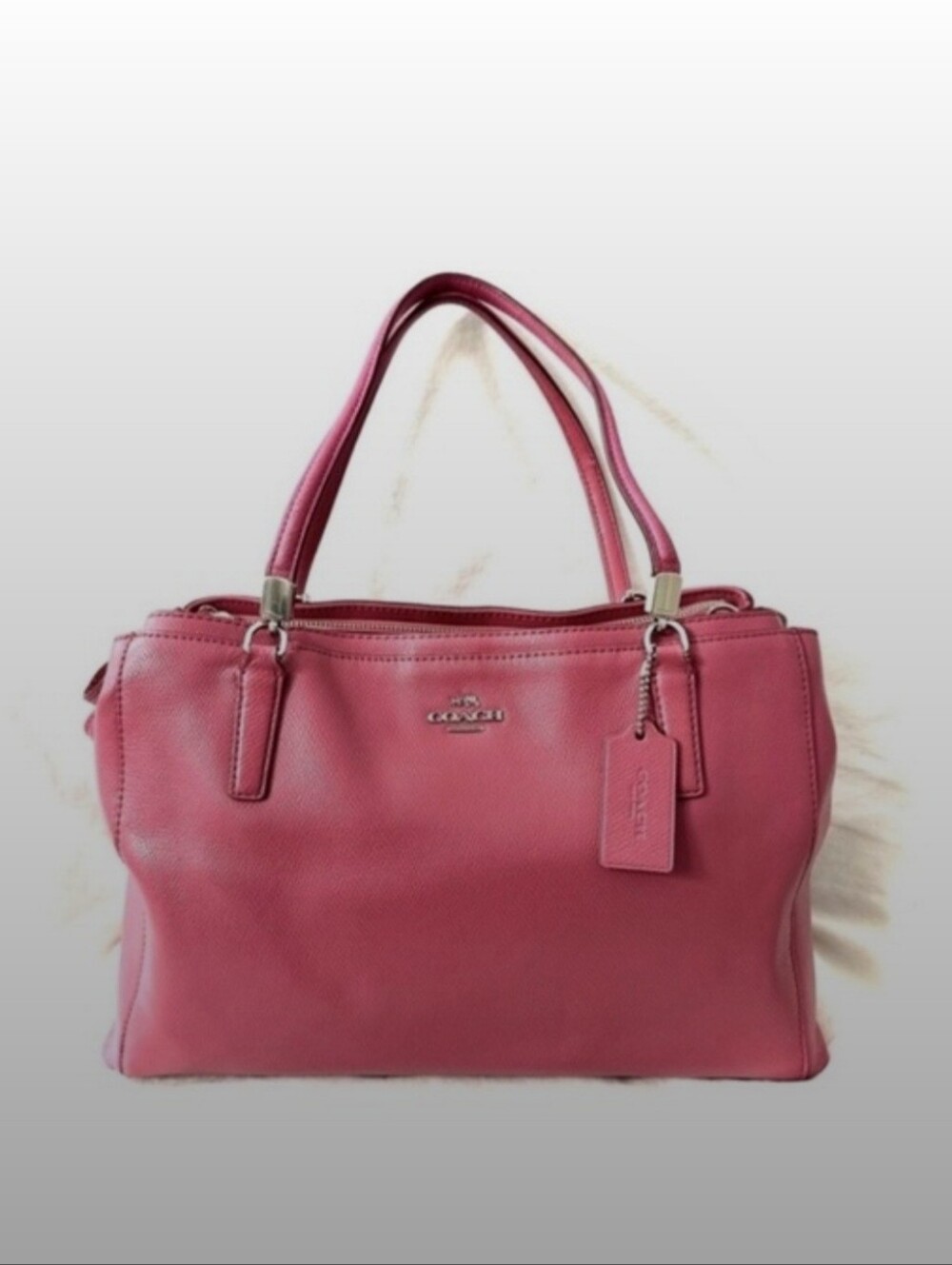 Coach Pink Saffiano Leather Satchel
